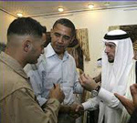 Sheikh Ali Hatem Suleiman meeting President Obama in Iraq