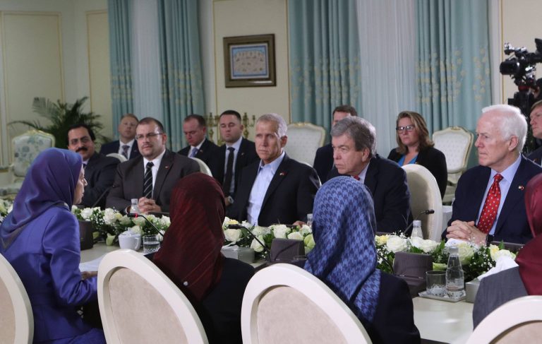 U.S. Senators, Iranian Opposition Leader Maryam Rajavi Meet in Tirana