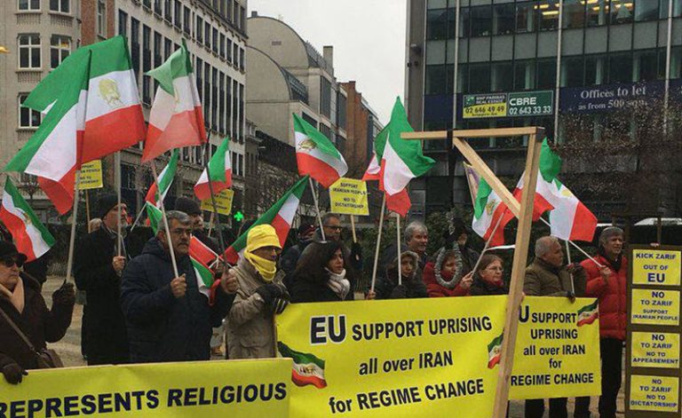 Protests in Brussels in Support of People of Iran