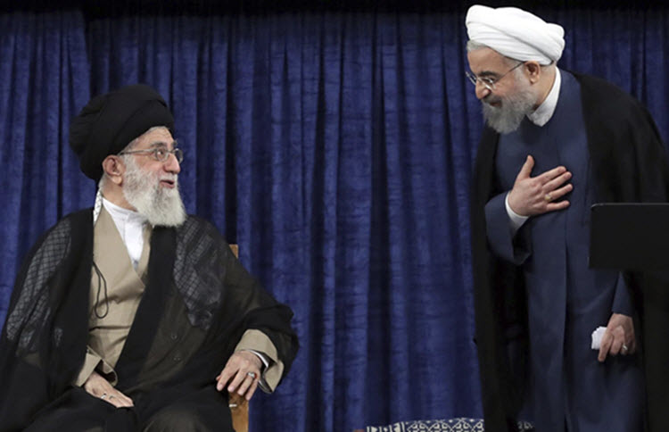 Ali Khamenei and Hassan Rouhani