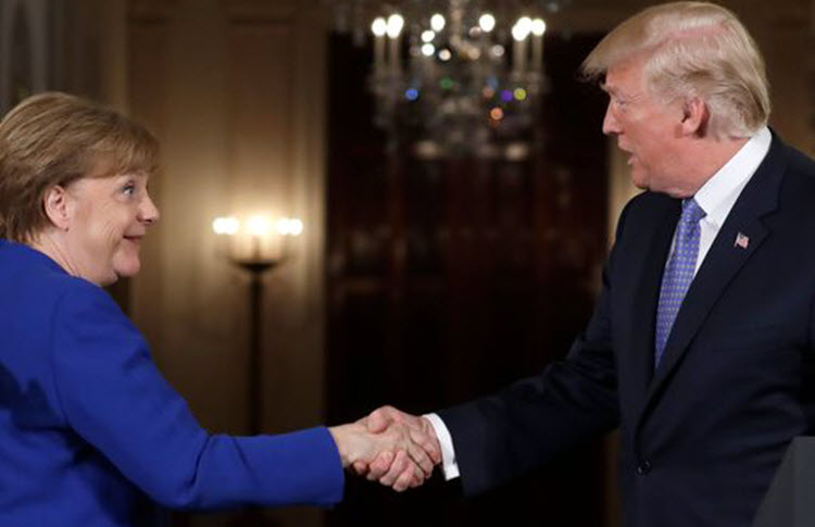 Trump and  Merkel 