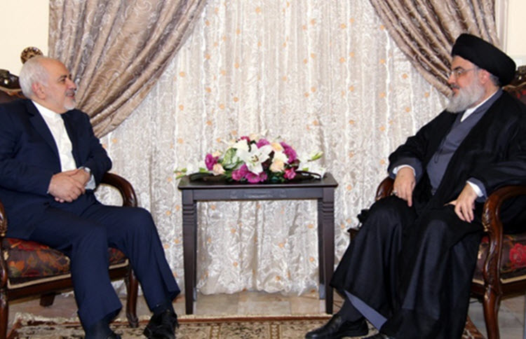 Iranian Foreign Minister Mohammad Javad Zarif And Hezbollah secretary general Hassan Nasrallah