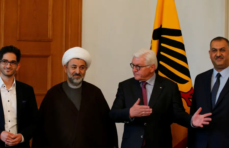 German President Frank-Walter Steinmeier welcomes Chairman of Islamic Community of Germany Sheikh Mahmood Khalilzadeh and Dawood Nazirizadeh