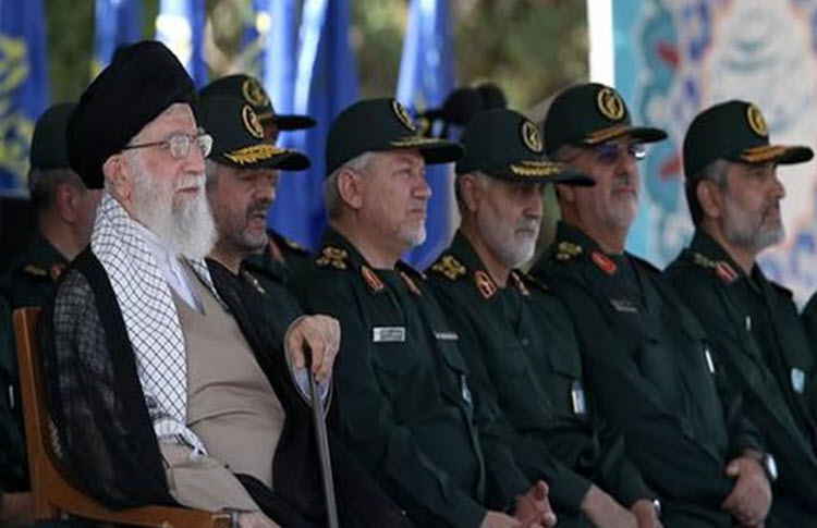 Iran's Supreme Leader Ali Khamenei with IRGC commanders