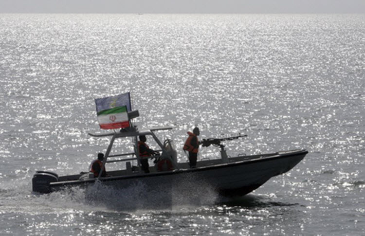 The radar boat of the Islamic Revolutionary Guard Corps in the Persian Gulf