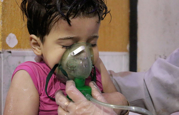 using chlorine gas on civilians in Syria