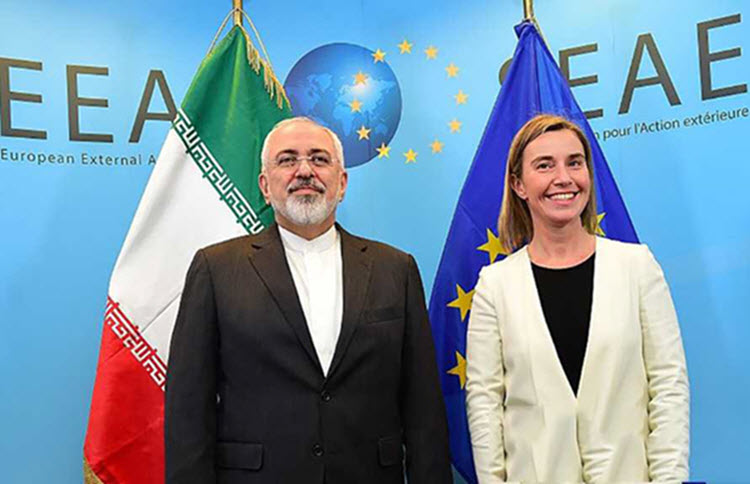 Iranian Foreign Minister Mohammad Javad Zarif and European Union foreign policy chief Federica Mogherini