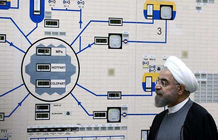 Iranian president Hassan Rouhani at a nuclear power plant
