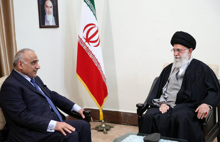 Iran’s top leader Ayatollah Ali Khamenei with Adel Abdul Mahdi, the Prime Minister of Iraq.
