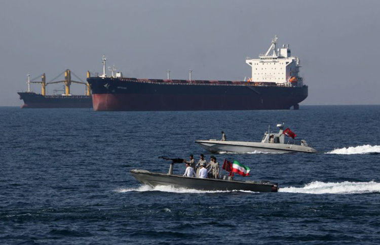 Iranian forces in Persian Gulf in the Strait of Hormuz