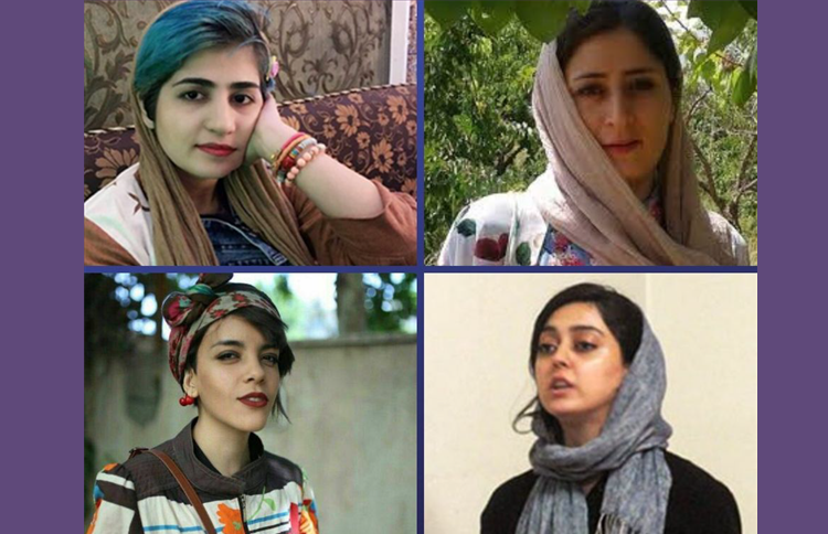 Four female political prisoners Yasaman Ariani, Neda Naji, Atefeh Rangriz, and Sepideh Qolian