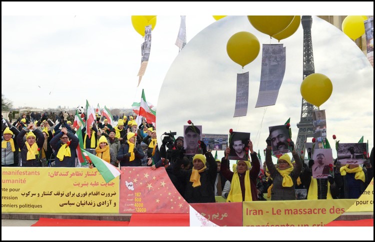 Iranians in Paris have gathered to call on the international community to put pressure on the dictatorship ruling Iran to Stop Iran Bloodshed 