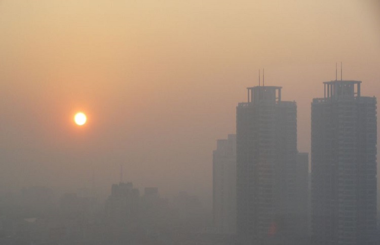 Air Pollution in Tehran skyline