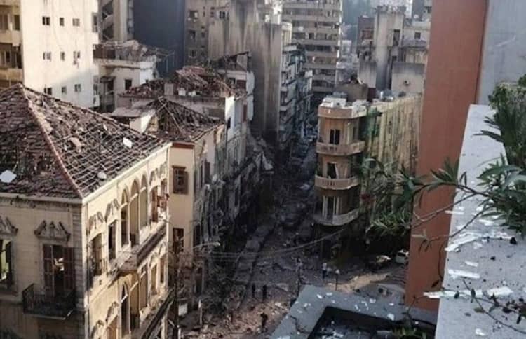 Part of Beirut after the explosion