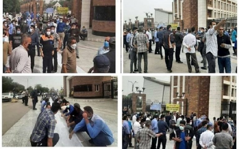 The fourth day of the protest rally of Ahwaz water supply workers