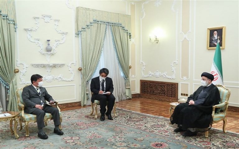 Iranian President Ebrahim Raisi called on Japan to unfreeze the country’s assets