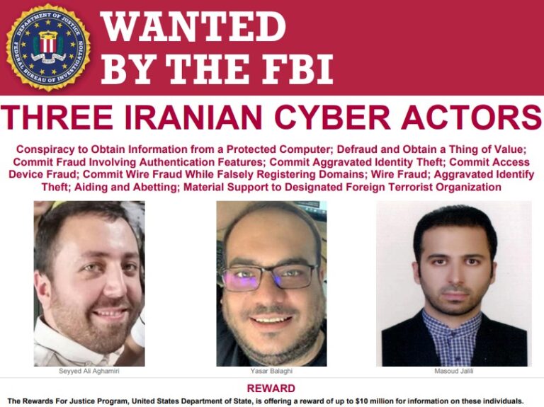 U.S. Offers $10 Million Reward for Information on Three IRGC Cyber Operatives