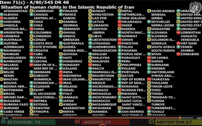 UN General Assembly Adopts Resolution Condemning Human Rights Violations In Iran